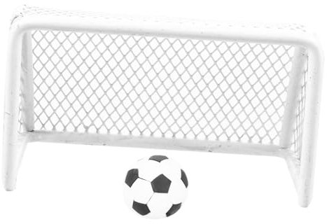 ERINGOGO Fussballtor Tore Fußball Kinder 1 Set Mini Fußballtor Miniatur Fußballpuppe Mini Kickertisch Miniatur Set Fußballtore Kleines Fußball Set Fußbälle Fußballnetz Sportbälle Weißes Eisen