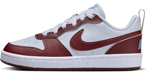 NIKE Court Borough Low Recraft, Sneaker, Pure Platinum/Dark Team Red-Blue Beyond, 36 EU