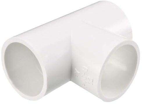 TOP-VIGOR 2Pcs 32mm Slip Tee PVC Pipe Fitting, T-Shaped 3 Way Coupling Connector Joints Adapter for Garden Water Pipe Connection, White