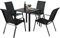 LIFERUN Gartenmöbel Set, 5-teilig, mit 4 Stapelbar Sesseln und 1 WPC Quadratischer Tisch, Balkonmöbel, Terrassenmöbel für alle Jahreszeiten, Terrasse, Garten und Außenbereich