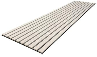 Premium Wide Slat Acoustic Wall Panelling 2400mm x 600mm Decorative 3D (Light Grey Oak (Black Felt))