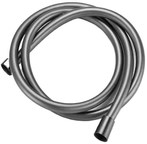 KNWHGGKCV Tuyau de Douche Lisse Haute Pression argenté et Noir for Salle de Bain, pommeau de Douche Flexible, Anti-enroulement, Universel GI/2(Grey,400cm)