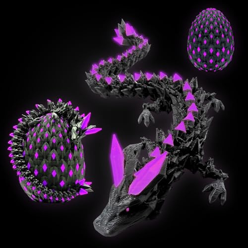 JoryHeim Drachenei mit Drache, Mystischer Kristall Drache im Ei, 10cm Realistisches Drachen Spielzeug für Sammler, Geburtstagsgeschenk