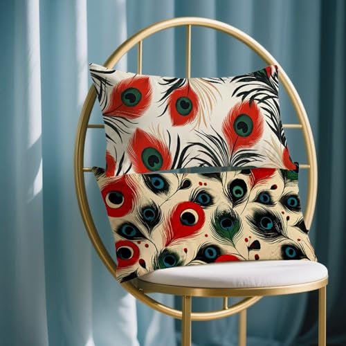 Outdoor Kissen Abstrakt Kissenbezug 60x120 Kissenhülle Sofakissen 2er Set Kopfkissenbezug Feder Kissen Rechteck Weiche Wasserdicht Leinen Dekorative Kissenbezug für Outdoor Garten Zimmer Deko F3-138