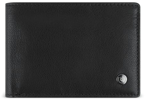 bugatti Black Magic Minibörse komplett aus Leder, kleine Geldbörse mit RFID-Schutz, schwarz