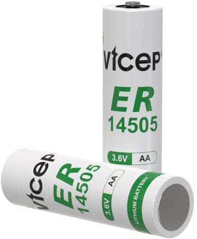 ViCep 2-Pack ER14505 AA 3.6V Batteria al litio Li-SOCL₂ 2700mAh LS14500 Compatibile con il sistema di sicurezza domestica, il sistema di lettura dei contatori Non ricaricabile