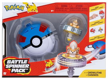Pokémon PKW4937 Fukano Battle Spinner Pack | Battle Spinner mit Superball-Launcher