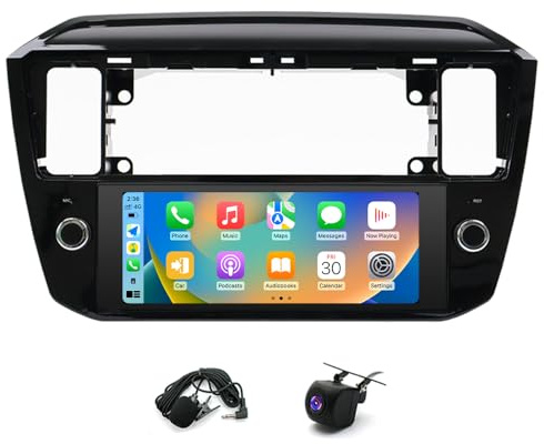 4G+64G Android 14 Autoradio für VW Up 2016-2023 mit Carplay & Android Auto, 6.86 Zoll Touchscreen Doppel-Din Autoradio mit Bluetooth, FM/RDS, GPS Navi, WLAN, Rückfahrkamera, Mikrofon, Lenkradsteuerung