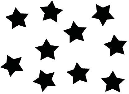 Miniblings 10 Bügelbilder Stern 25mm Flock Sterne Farben Patch Bügelbild Kinder Bügelflicken Patches zum Aufbügeln Flockfolie Applikation Nähen, Farbe:schwarz
