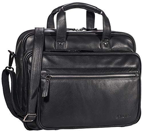 STILORD Herren-Businesstasche aus Leder schwarz - große 15,6 Zoll Laptoptasche - Männer-Aktentasche - Vintage Umhängetasche aus Rindsleder 'Walt'