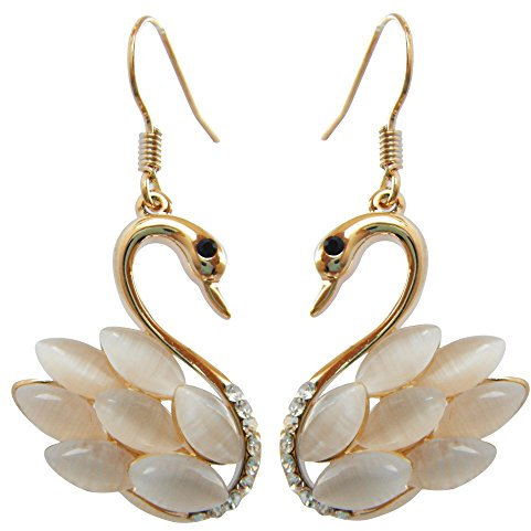 Navachi - Basismetall, vergoldet mit 18 kt Marquiseschliff weiß Opale