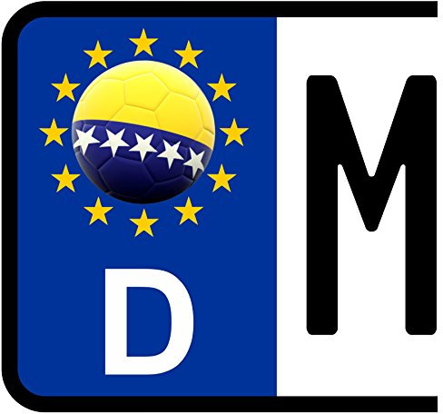 benobler BOSNA 3 x Aufkleber Ball BOSNIEN Flagge, Vinyl, Patriotisch, Sticker, Mehrfarbig, Metall, Kunststoff, glatte Oberflächen