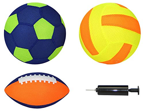 BEST SPORTING Ball I American Football I Neoprenball I Wasserball I Wasserball aufblasbar I Farbe:orange/gelb