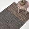 Homescapes Lederteppich grau-braun 150x240 cm, Teppich handgewebt mit Ethno-Muster aus recyceltem Echtleder, Flachgewebe mit natürlichem Look