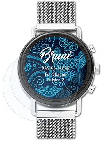 Bruni Schutzfolie kompatibel mit Skagen Falster 2 Folie, glasklare Displayschutzfolie (2X)