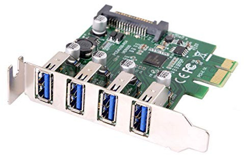 Cablecc Low Profile 4 Ports PCI-E auf USB 3.0 HUB PCI Express Erweiterungskartenadapter 5 Gbit/s für Motherboard