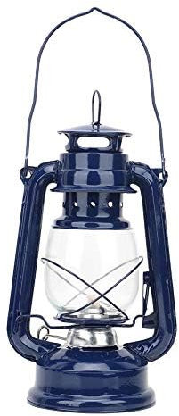 Blizzard Hurricane Oil Lamp Burning Lantern Lampada al Cherosene Vintage Lanterna in Ferro Lampada a Petrolio Decorazione(Blue)