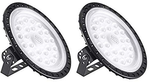 Bellanny LED Hallenstrahler 100W, 2 PacK 10000LM LED UFO Industrielampe, Kaltweiß 6500K LED Werkstatt Deckenleuchte Werkstattleuchte Hallenleuchte Strahler LED High Bay Licht für Fabriken Läger Hof