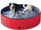 Yaheetech PVC Foldable Pet Dog Paddling Pool Puppy Swimming Pool Portable Dog Pool Large Bathing Tub with Brush for Indoor Outdoor 120 x 30cm Red