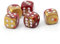 WeLoveBeads W6 Würfel Gold rot/weiß - Made in Germany! - 5Stk