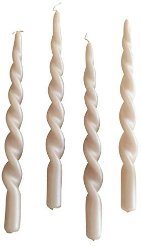 Specktrum - Kerze, Stabkerze - Pearl - Mittig Gedreht - Unparfümiert - 4er Set