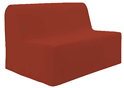 Soleil d'ocre, Panama Housse de BZ en Coton Brique 120 à 200 cmx140