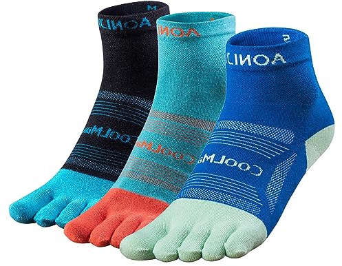 TRIWONDER 3 Paio Calzini da Corsa Anti-Vesciche Calze a 5 Dita Calzini Sportivi da Corsa Esercizi Running per Uomo Donna(B2-3 Colori, L)
