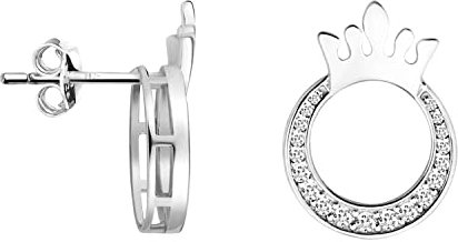 SOFIA MILANI - Damen Ohrringe 925 Silber - mit Zirkonia Steinen - Kronen Ohrstecker - E1160