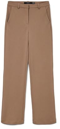 Vero Moda Vmzamira MW Pantalon Droit Slim Noos, fossile, XL / 32L