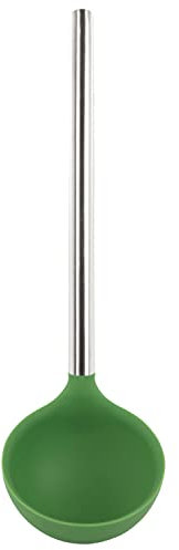 Tovolo Louche en silicone avec poignée en acier inoxydable, cuillère profonde avec noyau en nylon renforcé, ustensile de cuisine parfait pour soupe, ragoût, sauce et punch