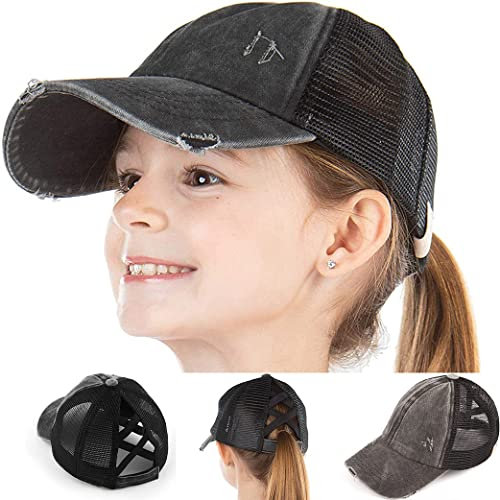 Baseballmütze Kinder Mädchen Netzhut Baseball Cap Baumwolle Atmungsaktiv Baseballkappe Verstellbar Schirmmütze Anti-UV Sonnenschutz Sporthut Einfarbige Schirmkappe Mütze für Outdoor Sport Camping