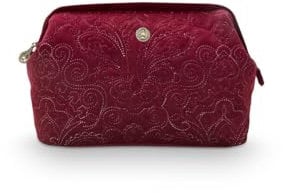 Pip Studio Kosmetiktasche Extra Gross Samt Quiltey Days Rot