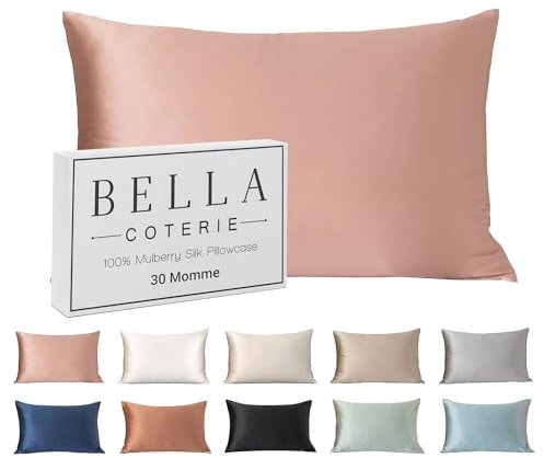 Bella Coterie Luxus Seide Kissenbezug für Haar und Haut | 30 Momme | 100% reine 6A Maulbeerseide | Super weich | Perfekt Plüsch [Queen, Dusty Rose]