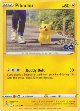 THE POKEMON COMPANY INTERNATIONAL Tarjeta única PIKACHU 027/078 Pokemon GO