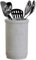 Olly & Rose Provence Toughened Ceramic Utensil Holder 18cm - Kitchen Utensil Holder and Bathroom Use (Light Grey)