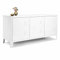 IDMarket - Buffet Bas 113 cm Ester 3 Portes métal Blanc Design Industriel