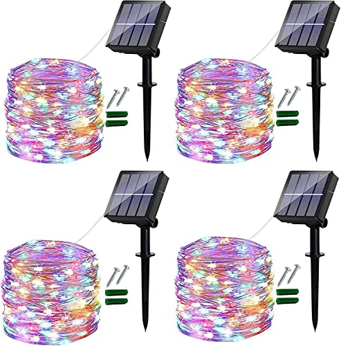 Ligarko Solar Fairy Lights, 4 Pack 12M 120LED Garden Lights Solar Powered | 8 Modes Decorative Solar String Lights Waterproof for Trees, Garden, Patio, Party (Multi-Coloured)