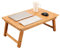 Large Laptop Tray Desk Nnewvante 65x45cm Bamboo Floor Desk Low Table Bed Tray Table,Foldable Adjustable Study Writing Gaming Breakfast Serving Floor Table Support 18in Laptop w' 4 Leg Lock