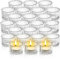 Elsjoy 24 Stück Mini Teelichthalter, Teelichtgläser Vintage, Klare Teelichthalter Glas Set für Hochzeit, Geburtstag, Festival, Tischdekoration