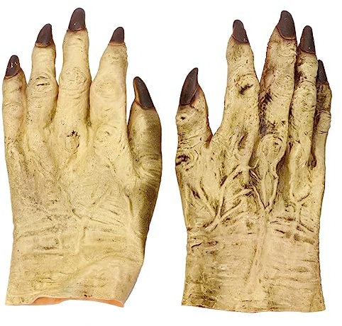 PACKOVE 2 Stück Vinyl-Handschuhe für Abschlussball, Cosplay, Hexen-Zubehör, Halloween, Zombie-Hände Kostüm, Dress Up Kniffliger Zombie-Handschuh