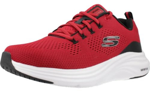 Skechers Men's Vapor Foam Sneaker, Red Mesh/Synthetic/Black Trim, 12 UK