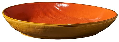 Marblechic - Plato ovalado de cerámica colorida línea Mediterránea Novita Home - Naranja