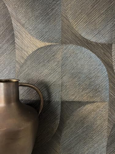 NEWROOM Papier peint Marron Modèle Intissé - Moderne Marron Foncé Gris Ligne Parcours Géométrique