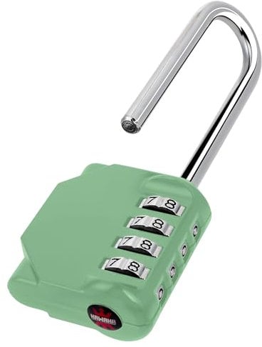 KAWAHA CL21KG - Candado de combinación de grillete de 2.6 pulgadas de largo, juego de candado de combinación de 4 dígitos, tu propia combinación para cerradura de casillero de gimnasio, escuela,