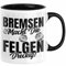 Auto Liebhaber Tasse Geschenk für Driften Männer Geschenkidee Bremsen Macht Die Felgen Dreckig Kaffee-Becher (Schwarz)