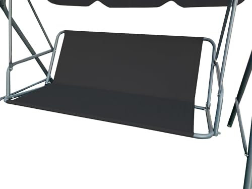 Softclub Replacement Swing Seat Cover Heavy Dudy 600D Oxford Fabric Garden Swing Chair Cover Outdoor Universal Fit for 2&3 Seater Swing Chair (113 * 47 * 47cm, Black)