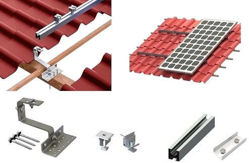 Ziegeldach, Pfannendach, Frankfurter Halterung Dach Flachdach Solar für 1-4 PV Module, erweiterbar (Für 3 Panele)