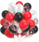 60 Luftballons Rot Weiß Schwarz, 12” Rot Konfetti Latex Ballons, Rot Weiss Luftballons, Helium Balloons für Geburtstag Valentinstag Verlobung Hochzeit Graduierung Feier Deko