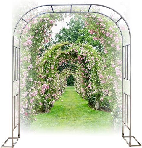 Rosenbogen aus Edelstahl Metall Stabil, 19 MM Rohrdurchmesser Garten Rankhilfen Rosenbogen für Kletterpflanzen, für Pergola Hochzeitsbogen Rankhilfe Rosen, Sonnenschutz und Rostschutz ( Size : 2.2*2.4