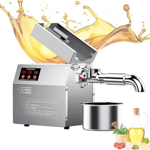 Lakenbroade Automatic Oil Press Machine, Commercial Oil for Peanut Flax Seed Perilla Sunflower Hemp Sesame,Cold Hot Press Food Grade Stainless Steel Oil Extractor,for Commercial Home Kitchen